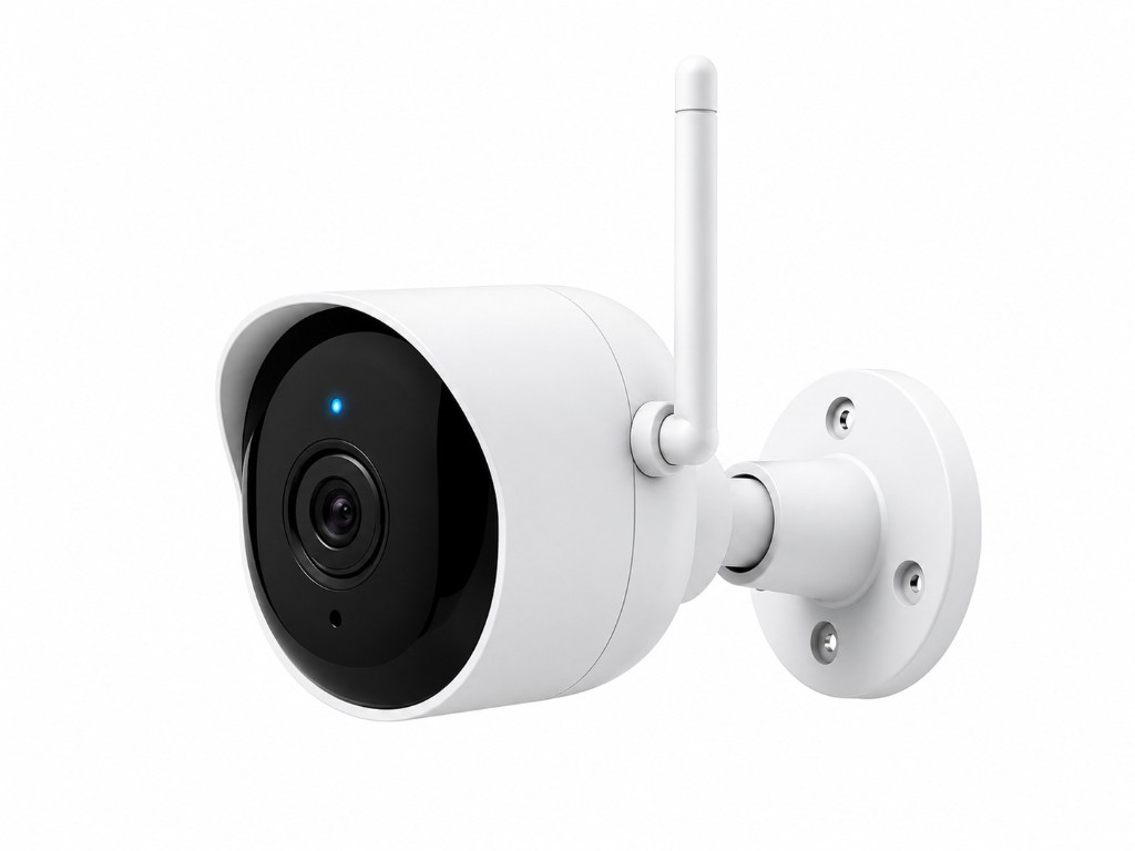 Camara de seguridad inalambrica montada en pared exterior